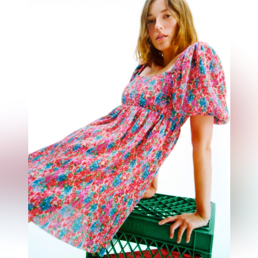 Zara Multicolored Printed Mini Dress